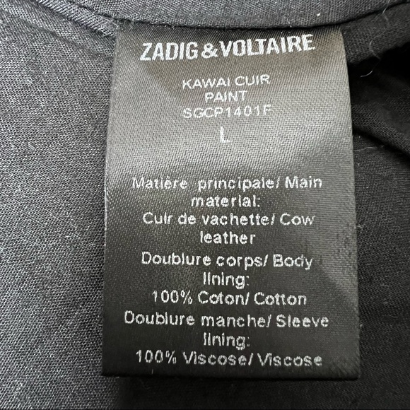 Zadig & Voltaire Kawai Cuir Paint 100% Cow Leather Jacket Sz L NWT - Picture 8 of 13